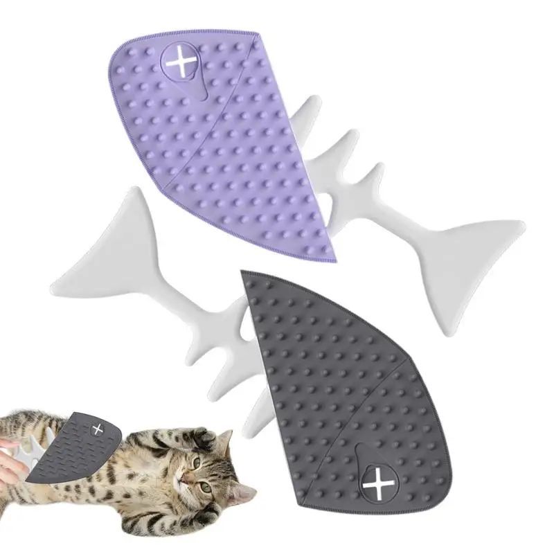 Cat Brushes For Indoor Cats Fishbone-Shaped Kitten Brush Detangling Brush Cute Dog Hair Brush Puppy Grooming Brush For Pets
